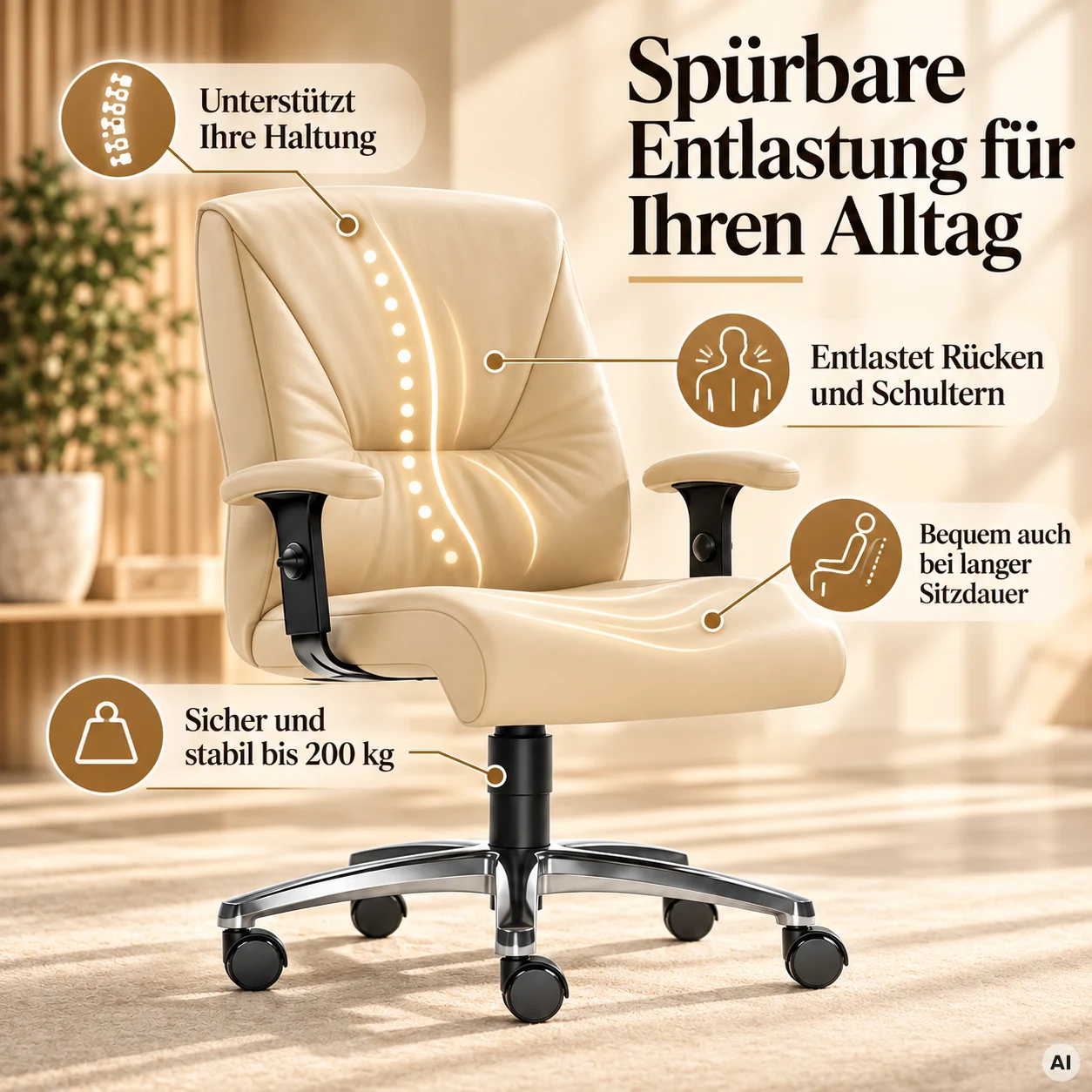 Halblehner Turbo XXL - Home Office Chefsessel