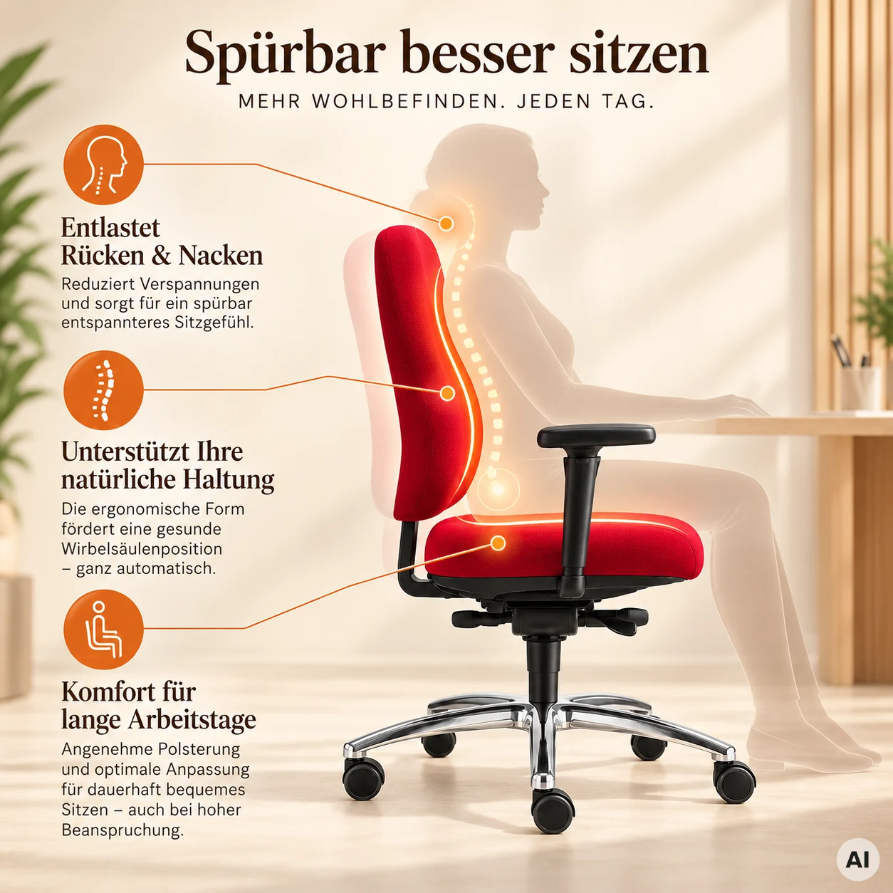 MULTRA - Ergonomischer & bequemer Bürostuhl
