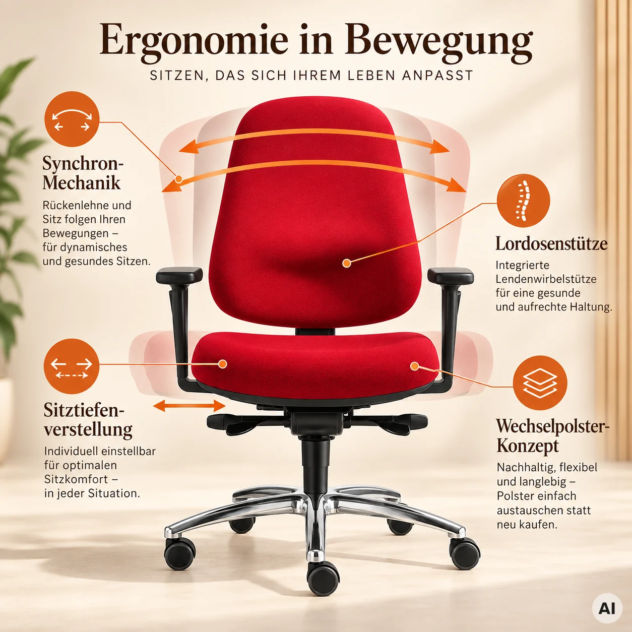 MULTRA - Ergonomischer & bequemer Bürostuhl