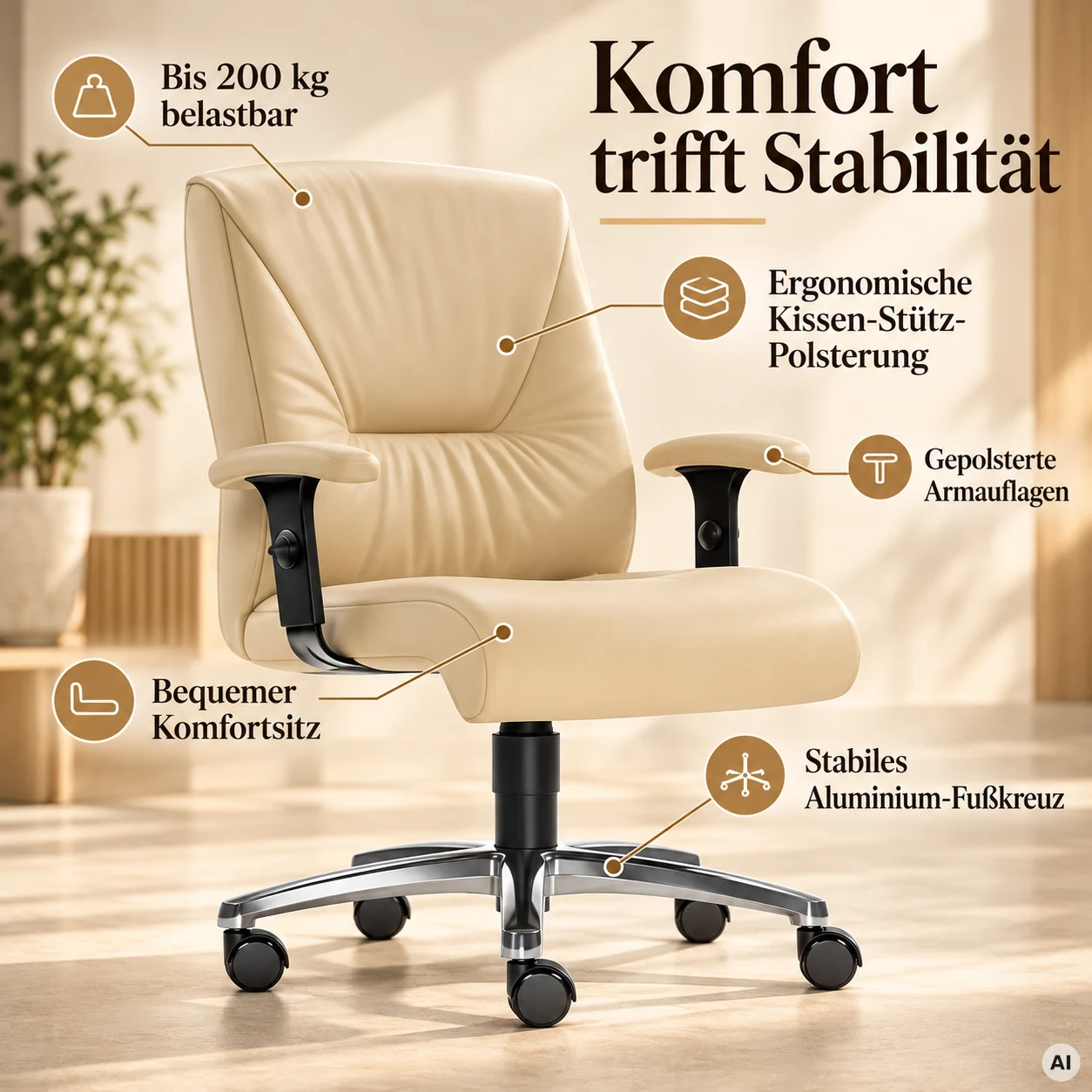 Halblehner Turbo XXL - Home Office Chefsessel