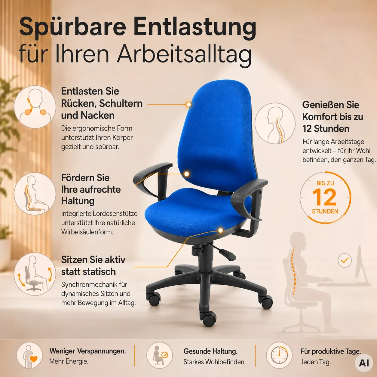 ULTRA - Bandscheiben-Drehstuhl